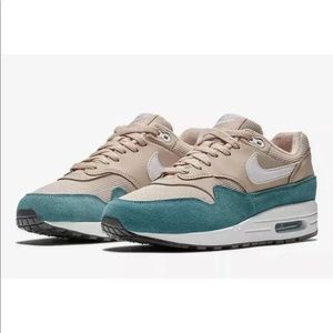 Nike Air max 1 Teal Khaki White Women Shoes